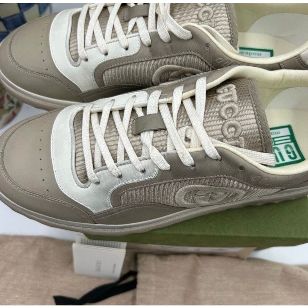 Men's Gucci Mac 80 low top leather sneakers size 11 fits 11.5 US made in Italy - Picture 8 of 14